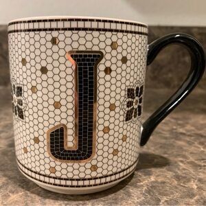 ANTHROPOLOGIE MUG * Monogram J * NWB, never been used